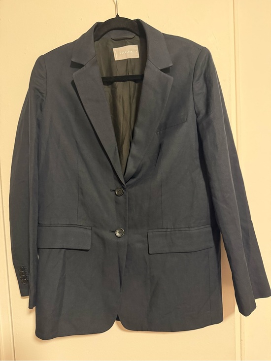 Everlane Jackets & Blazers - Everlane Navy Women's Tailored Blazer Linen Blend size-2
